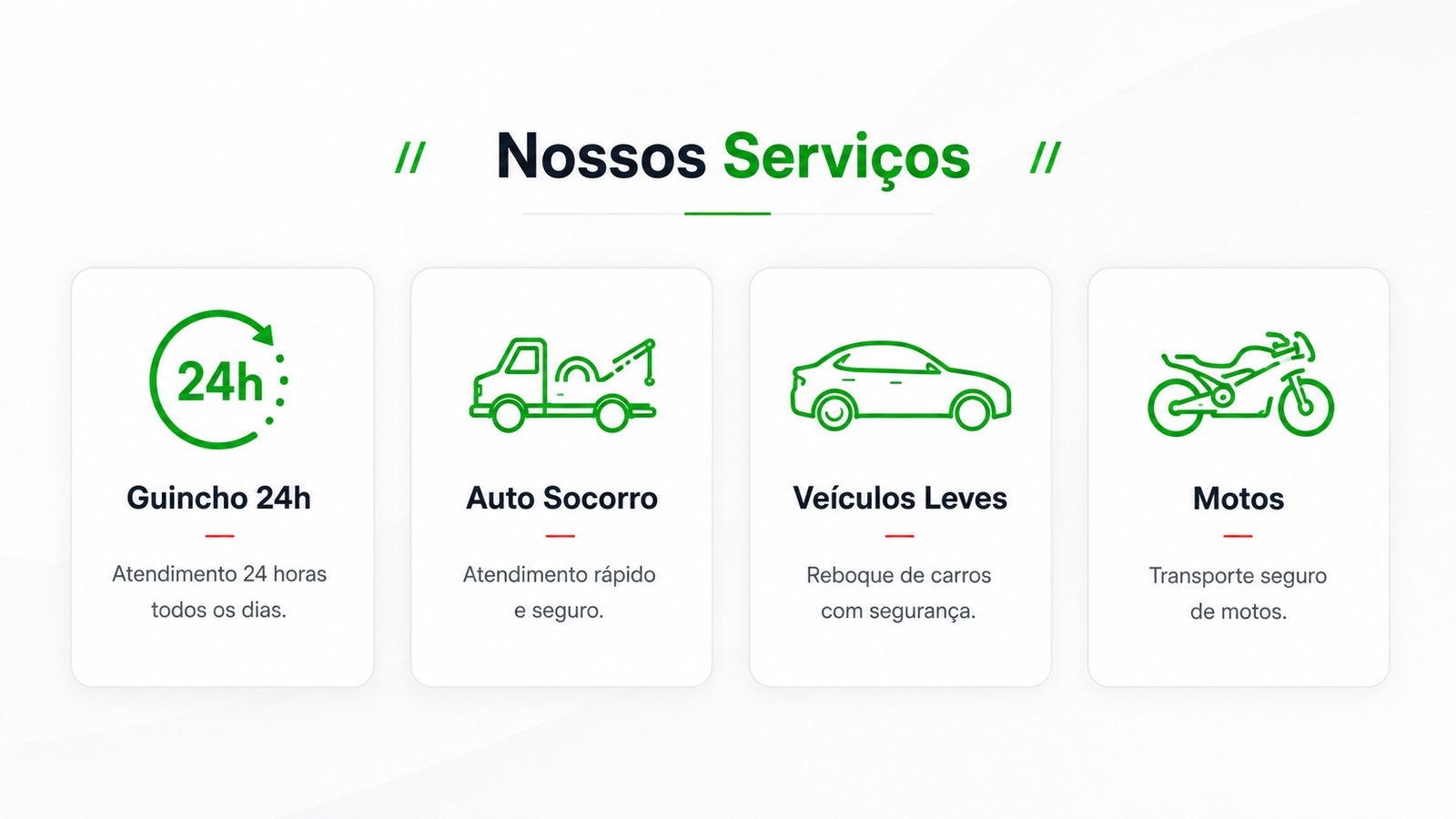 Serviços da LSCar Guincho: guincho 24 horas, auto socorro, veículos leves e motos